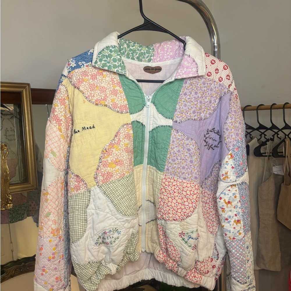 VTG Colorful Friendship Quilt Patchwork Jacket